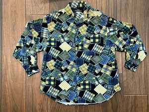 VTG Guess By Georges Marciano Shirt Men's Sm Geometric Long Sleeve Button Up USA - Picture 1 of 19