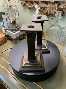 Candelabros antiguos artesanales de latón arte artesanía de metal - Imagen 1 de 16