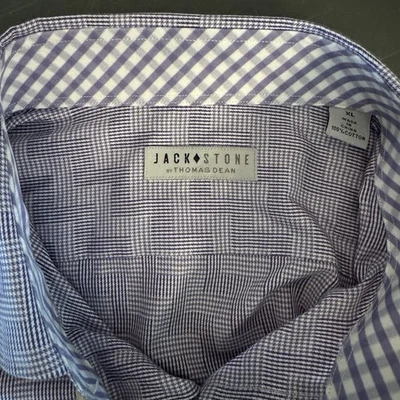 Jack Stone By Thomas Dean XL Men’s Long Sleeve Button up Shirt Flip Cuffs  - Imagem 1 de 4