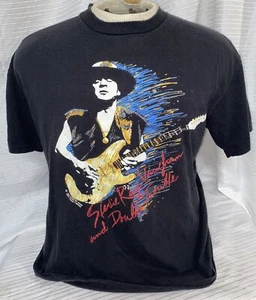 Stevie Ray Vaughan In Step 1990 Vintage Rock Concert T Shirt Size M/L Black Fade - Picture 1 of 7