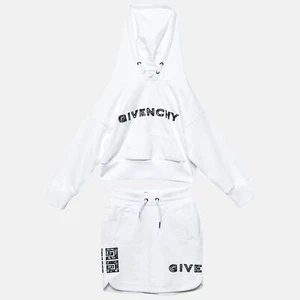 Givenchy Kids White Logo Embroidered Skirt & Hoodie Set 6 Yrs - Picture 1 of 7