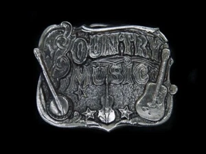TB07108 VINTAGE 1983 **COUNTRY MUSIC** COMMEMORATIVE PEWTER BELT BUCKLE - Picture 1 of 2