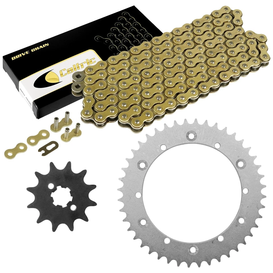 Комплект приводной цепи и звездочек для Yamaha IT175 1980-1983 IT200 1984-1986 золотистый - Изображение 1 из 4