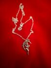 Moon, Fairy, Tinker Bell, Elf, silver Pendant Necklace 18" silver chain