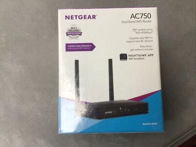 NETGEAR WiFi Router AC750 R6020 4 Port Dual Band 802.11ac 300+450 Mbps New!!!!!! - Image 1 of 4