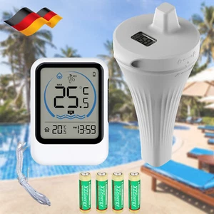 Pool Thermometer LCD Anzeige Schwimmbad Thermometer Kabelloses Thermometer IP68 - Bild 1 von 21