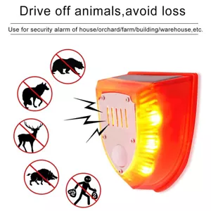 Solar Alarm Licht Infrared Bewegungsmelder 129db Hund Gebell Sicherheit Lampe DE - Bild 1 von 16