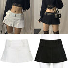 Pockets Outfits Zippe A-line Skirt Y2K Streetwear Goth Low Patchwork Pastel