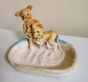 VTG Adult Novelty Naked Pigs Bathing Soap Dish Bathroom Decor 4.5" Farmhouse - Picture 1 of 5