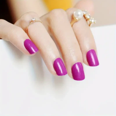 Press On Nails * Selbstklebende künstliche Fingernägel * Full Cover * lila/pink - Bild 1 von 4