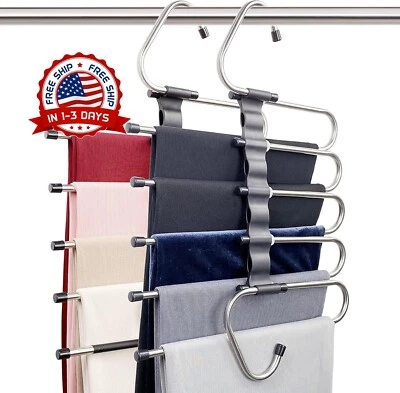 Ganchos Para Pantalones Perchas Colgar Acero Inoxidable Nuevo Foto 1 de 4