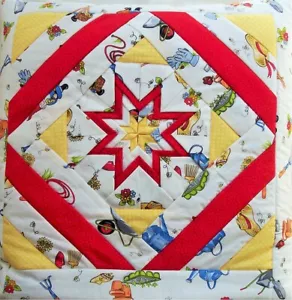 Edredón (Combo Almohada/Edredón) Estrella Plegada Jardín Gnomo Amish Hecho en EE. UU. - Imagen 1 de 2