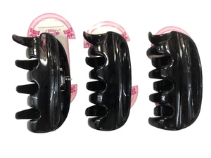 3 PINZE NERE MOLLETTE FERMAGLI PER CAPELLI FERMAGLIO PINZA MOLLETTONI CM 9 - Picture 1 of 1