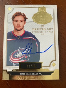 2019-20 Upper Deck The Cup Class of 2020 Gold Foil /75 Emil Bemstrom Rookie Auto