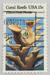 US-Briefmarke ~ Korallenriffe/Elchhornkoralle Florida ~ 1980 ~ 15¢ Briefmarke ~ Q04 - Bild 1 von 6