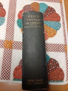 Vintage Gasc's French Dictionary Student's Edition By Ferdinand E.A. Gasc 1876 - Picture 1 of 10