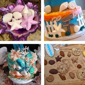 s Silicone Mold for Ice, Jelly, Chocolate and Soap - 6 Starfish Conch Shell S... - Picture 1 of 5