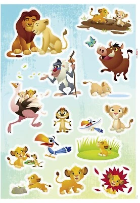 Disney Lion King Wall Stickers Set Pumba Kids Bedroom 27pcs 27x20in Vinyl Decals - Image 1 of 4