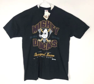 VTG Mighty Ducks Hockey XL T- Shirt NHL 1994 Black Single Stitch Logo NWT RARE - Picture 1 of 11