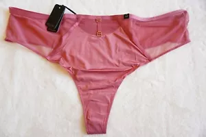 City Chic Plus Size 22 XL Onyx THONG Knickers Ladies Underwear Rose Wine Pink - Picture 1 of 13