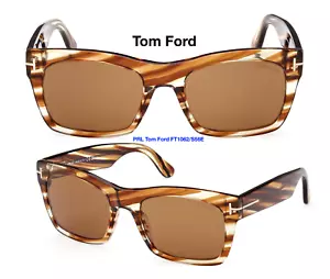 Tom Ford TF 1062/S 56E Nico-02 Sonnenbrille FT 1062 56E gestreift braun Havanna neu - Bild 1 von 9