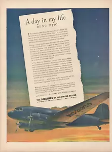 1943 Airlines United States Transport Plane Day In My Life Letter WW2 Print Ad - Picture 1 of 1