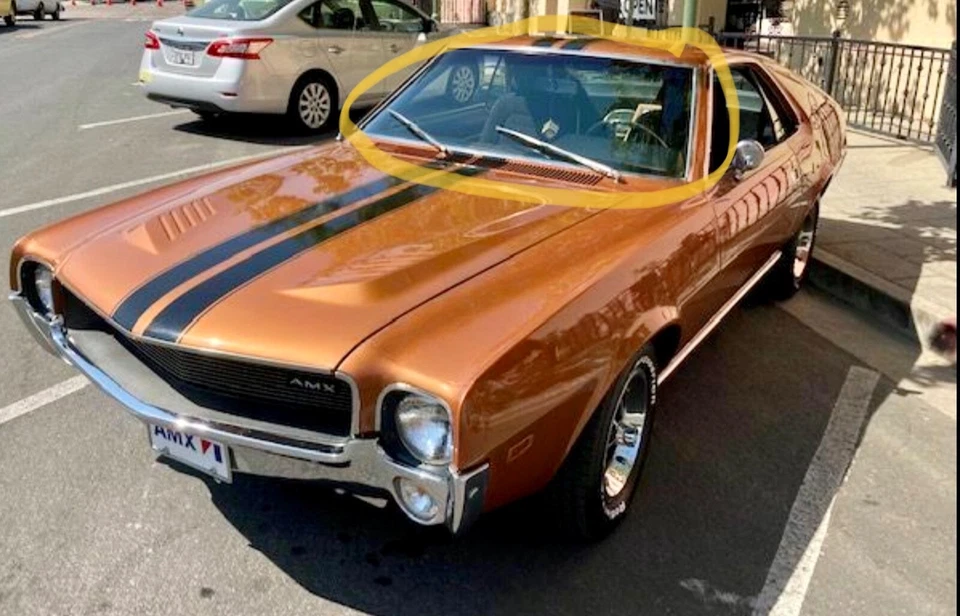 VINTAGE 1968-74 AMC Javelin AMX Front Windshield Trim Molding Set Complete 5 pc  - Image 1 of 4