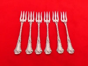 Set of 6 Gorham Sterling Silver Poppy Large Seafood Forks KN-6 - Picture 1 of 4