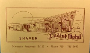 Cartolina Marinette WI Shaver Chalet Motel - Foto 1 di 2