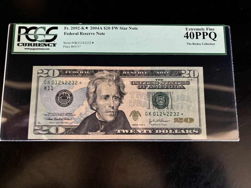 DBR 2004-A $20 FRN Dallas STAR Fr. 2092-K* PCGS XF-40 PPQ Serial GK01242232* - Image 1 of 2