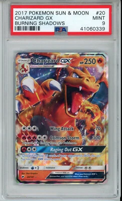 POKEMON BURNING SHADOWS CHARIZARD GX #20 HOLO FOIL PSA 9 MINT #41060339 - Image 1 of 2