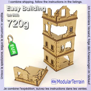 Easy Building set #003 Damaged House + Walls WarHammer 40K Infinity Bolt Action - Imagen 1 de 12