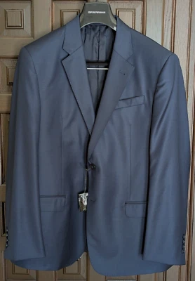 EMPORIO ARMANI G Line Wool Suit JACKET, Solid Blue, 46 R (56 EU) Fits 44 NWOT - Image 1 of 4