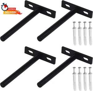 Antrader 5-Inch Solid Steel Floating Shelf Brackets, 4PCS Blind Shelf Supports ( - Picture 1 of 12