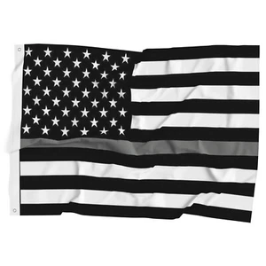 3x5 Fuß USA dünne graue Linie American Correction Officer Law Enforcement Flagge grau - Bild 1 von 6