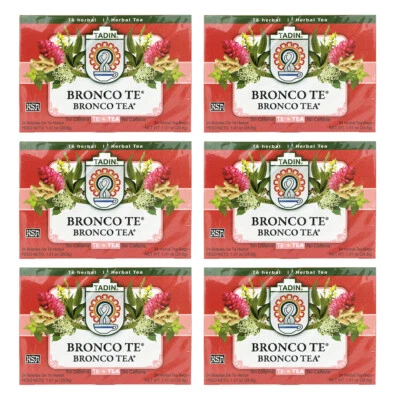 Té de hierbas Tadin Bronco Te, hecho en EE. UU. 24 bolsas (6 CAJAS) mejor para 12/2026 Foto 1 de 3
