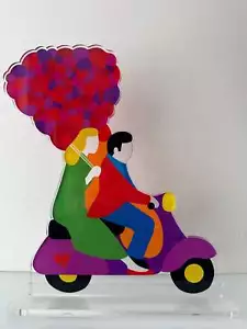 Romantic trip Marco Lodola Scultura d'Appoggio SERIGRAFIA su Plexiglass 30x33x7 - Foto 1 di 1
