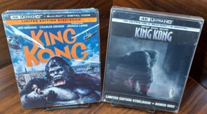 King Kong 1976 + King Kong 2005 4K Steelbooks-w/PROTECTIVE SLEEVES-NEW-Free S&H! - Picture 1 of 14