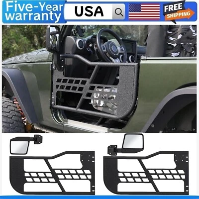 🥇🎱Compatible with Jeep Wrangler TJ 1997-2006 Off Road Safari Tubular Doors Mir — 第 1/4 张图片