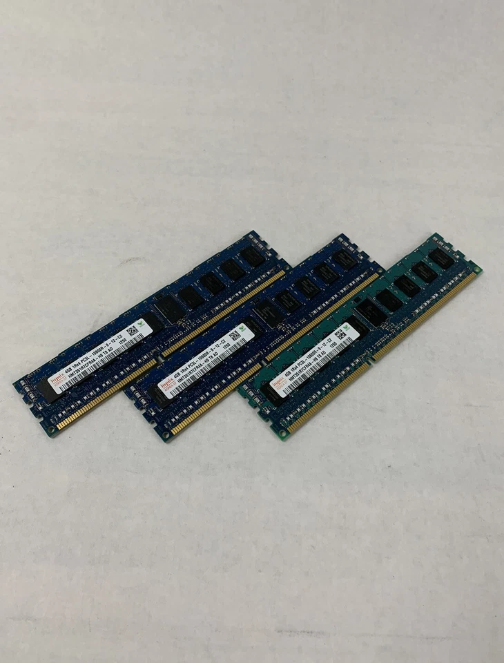 Hynix 12GB Kit 3x4GB 1Rx4 PC3L-10600R-9-12-C2 HMT351R7CFR4A-H9 T8 AD Server Ram - Image 1 of 4