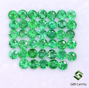 2.50 mm Natural Emerald Round Cut Lot 20 Pcs 1.32 CTS Calibrated Lustrous Gems - Picture 1 of 5