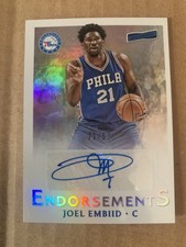 2016-17 Panini Aficionado Endorsements Auto Joel Embiid 76ers Sixers 21/53 1/1!!
