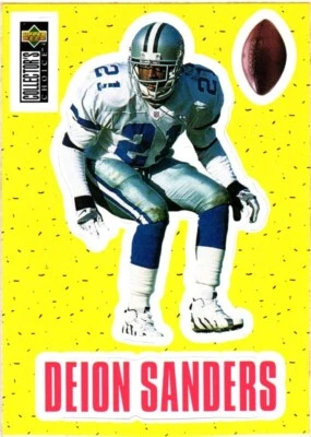 1996 Collector's Choice #S8 Deion Sanders Stick-Ums Dallas Cowboys HOF Mint - Image 1 of 2