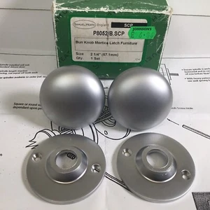 Samuel Heath Brötchenknauf Mortice Riegel Satin Chrom 57 mm 1 Set P8052/B.SCP - Bild 1 von 13