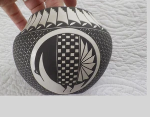 Vintage Acoma Keramik Topf von Brenda Charlie 1990er 5" - Bild 1 von 4