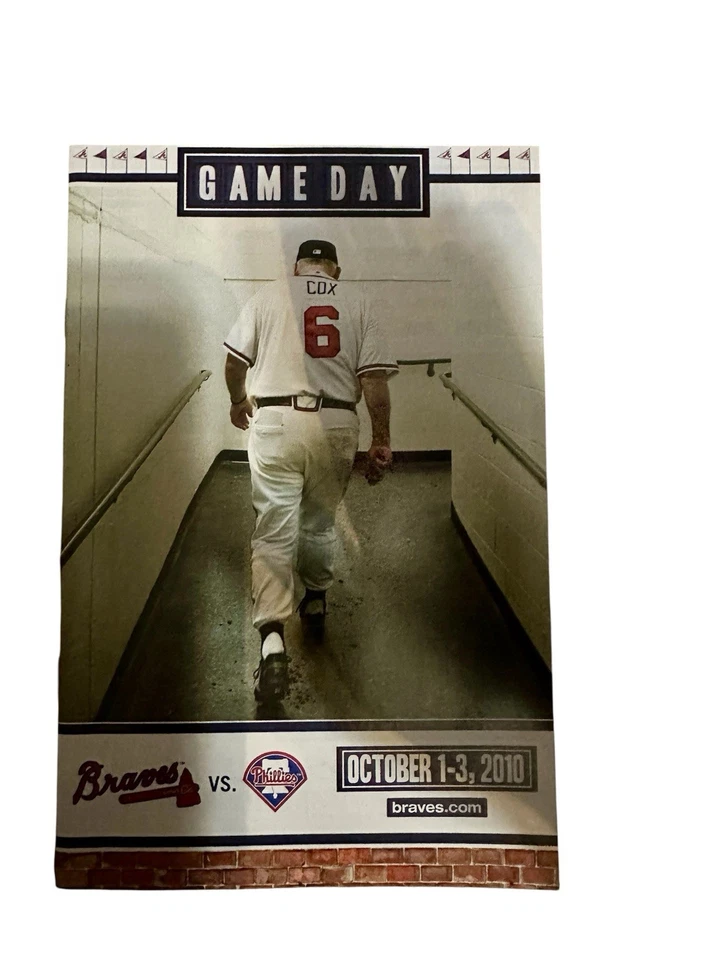 Braves Game Day Program October 1-3, 2010 Bobby Cox - Image 1 of 1