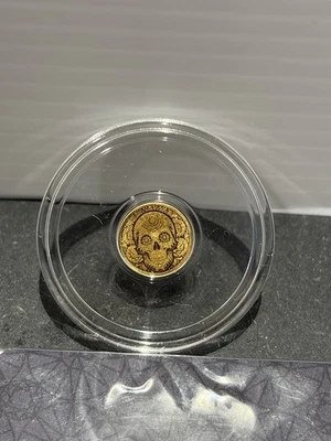 1/200 унций золото .9999 Dia De Los Muertos сахар череп специальный выпуск дробный - Изображение 1 из 2