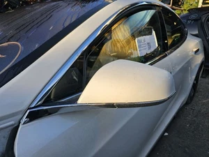 2015 TESLA MODEL S DRIVER SIDE VIEW MIRROR: WHITE(PPSW) - Picture 1 of 12