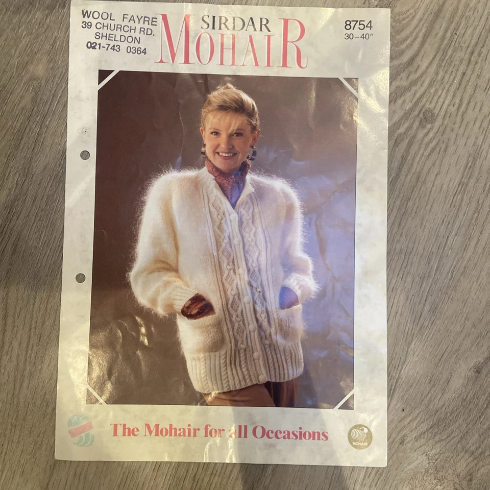 Sirdar Knitting Pattern - Mohair 8754 - Image 1 of 1