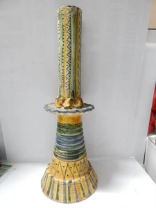 ANTIQUE FRANCE ITALY EUROPEAN FAIENCE / MAJOLICA POTTERY CANDLE HOLDER SOUTHWEST - Picture 1 of 6